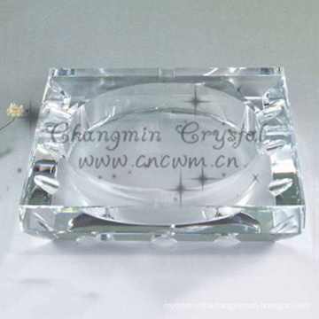 New products clear square crystal cigar ashtray for office supplies/holiday gift